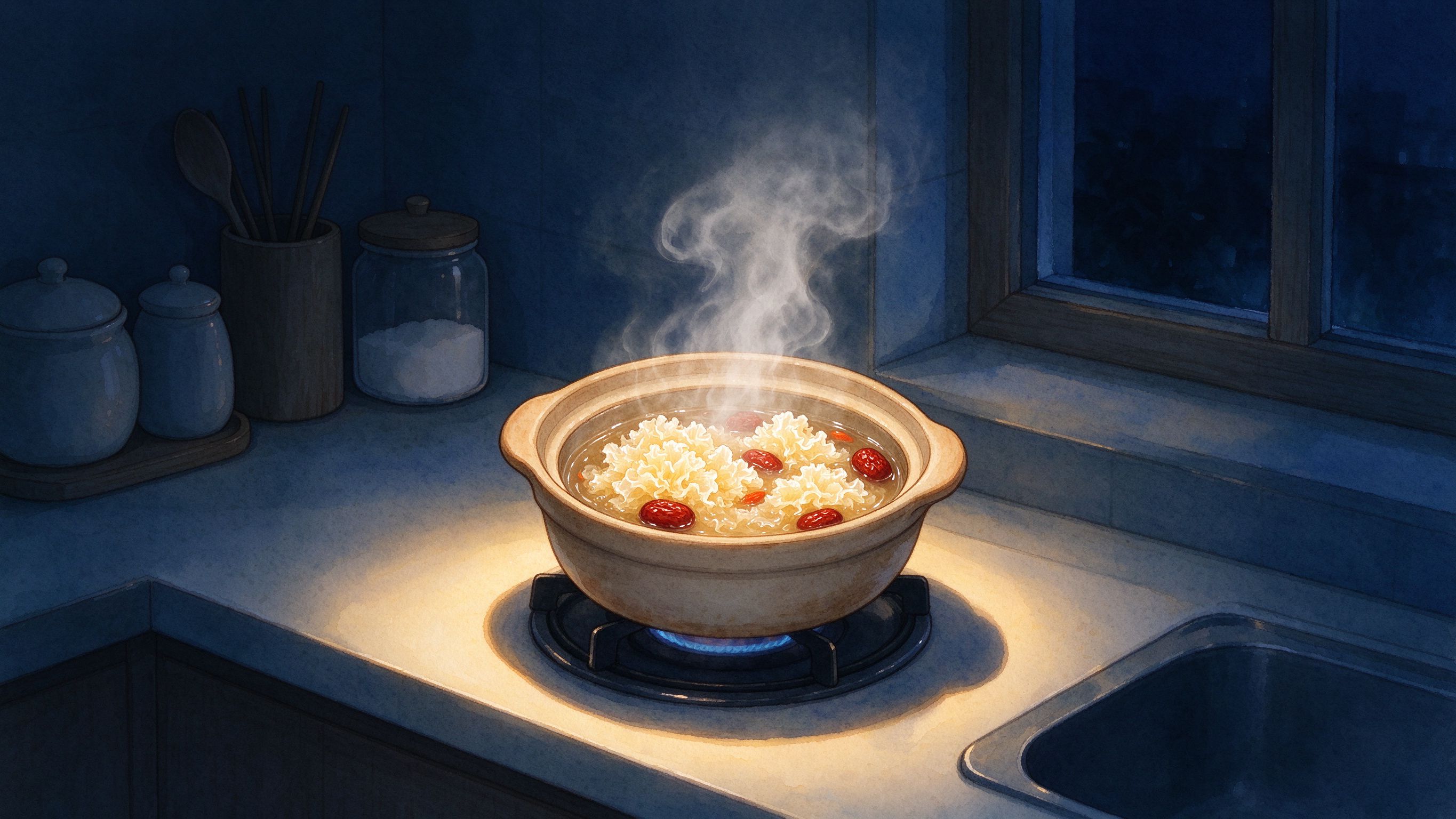 深夜煮一碗甜汤,哄自己入睡